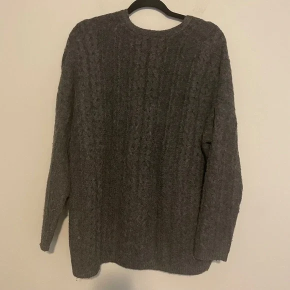 NWOT Natural Life Grandpa Cardigan sweater cable knit oversized gray M casual - Picture 6 of 6